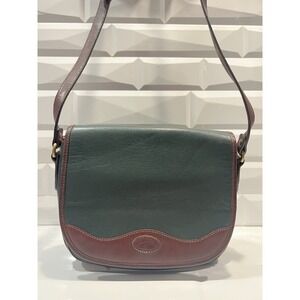 Vintage Orvis Green Leather Travel Crossbody Bag‎